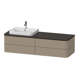Duravit Meuble sous lavabo Happy D.2 Plus 40,8x160 cm, 4 tiroirs, lin, gauche