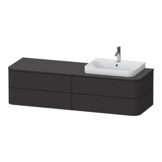 Duravit Meuble sous-lavabo Happy D.2 Plus 40,8x160cm, 4 tiroirs, BP r, graphite mat