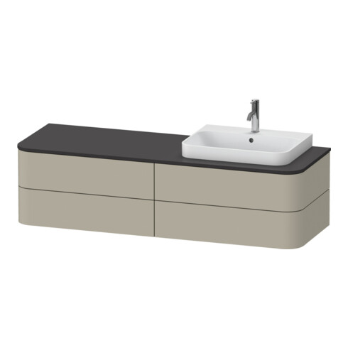 Duravit Meuble sous lavabo Happy D.2 Plus 40,8x160cm, 4 tiroirs, taupe mat, droite