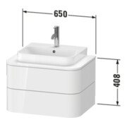 Duravit Meuble sous lavabo Happy D.2 Plus 40,8x65cm, 2 tiroirs, blanc super mat-4