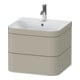 Duravit Meuble sous-lavabo Happy D.2 Plus 57,5x49 cm, 1 HL, Tau satiné, 2 tiroirs-1