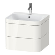 Duravit Meuble sous-lavabo Happy D.2 Plus 57,5x49 cm, 1 porte, blanc brillant, 2 tiroirs