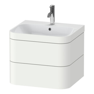 Duravit Meuble sous lavabo Happy D.2 Plus 57,5x49 cm, 1 porte, blanc mat, 2 tiroirs