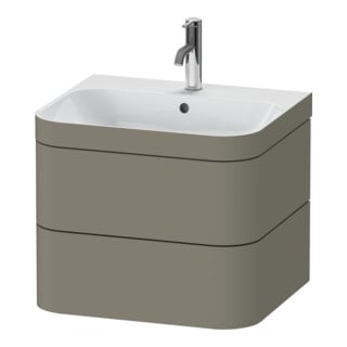 Duravit Meuble sous-lavabo Happy D.2 Plus 57,5x49 cm, 1 porte, st-g s-mat, 2 tiroirs