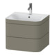 Duravit Meuble sous-lavabo Happy D.2 Plus 57,5x49 cm, 1 porte, st-g s-mat, 2 tiroirs-1