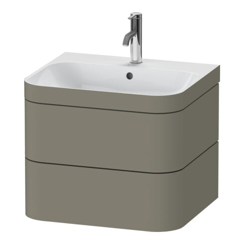 Duravit Meuble sous-lavabo Happy D.2 Plus 57,5x49 cm, 1 porte, st-g s-mat, 2 tiroirs