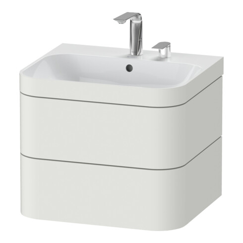 Duravit Meuble sous-lavabo Happy D.2 Plus 57,5x49 cm, 2 HL, Noir mat, 2 tiroirs