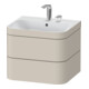 Duravit Meuble sous-lavabo Happy D.2 Plus 57,5x49 cm, 2 portes, taupe mat, 2 tiroirs-1
