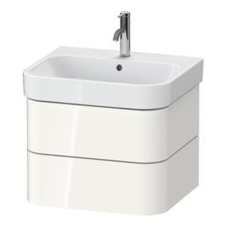 Duravit Meuble sous-lavabo Happy D.2 Plus 57,5x49 cm, blanc brillant, 2 tiroirs
