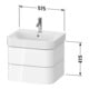 Duravit Meuble sous lavabo Happy D.2 Plus 57,5x49 cm, blanc mat soyeux, 2 tiroirs