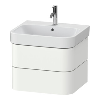 Duravit Meuble sous-lavabo Happy D.2 Plus 57,5x49 cm, blanc supermat, 2 tiroirs