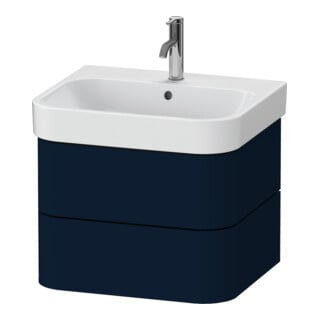 Duravit Meuble sous lavabo Happy D.2 Plus 57,5x49 cm, bleu mat, 2 tiroirs