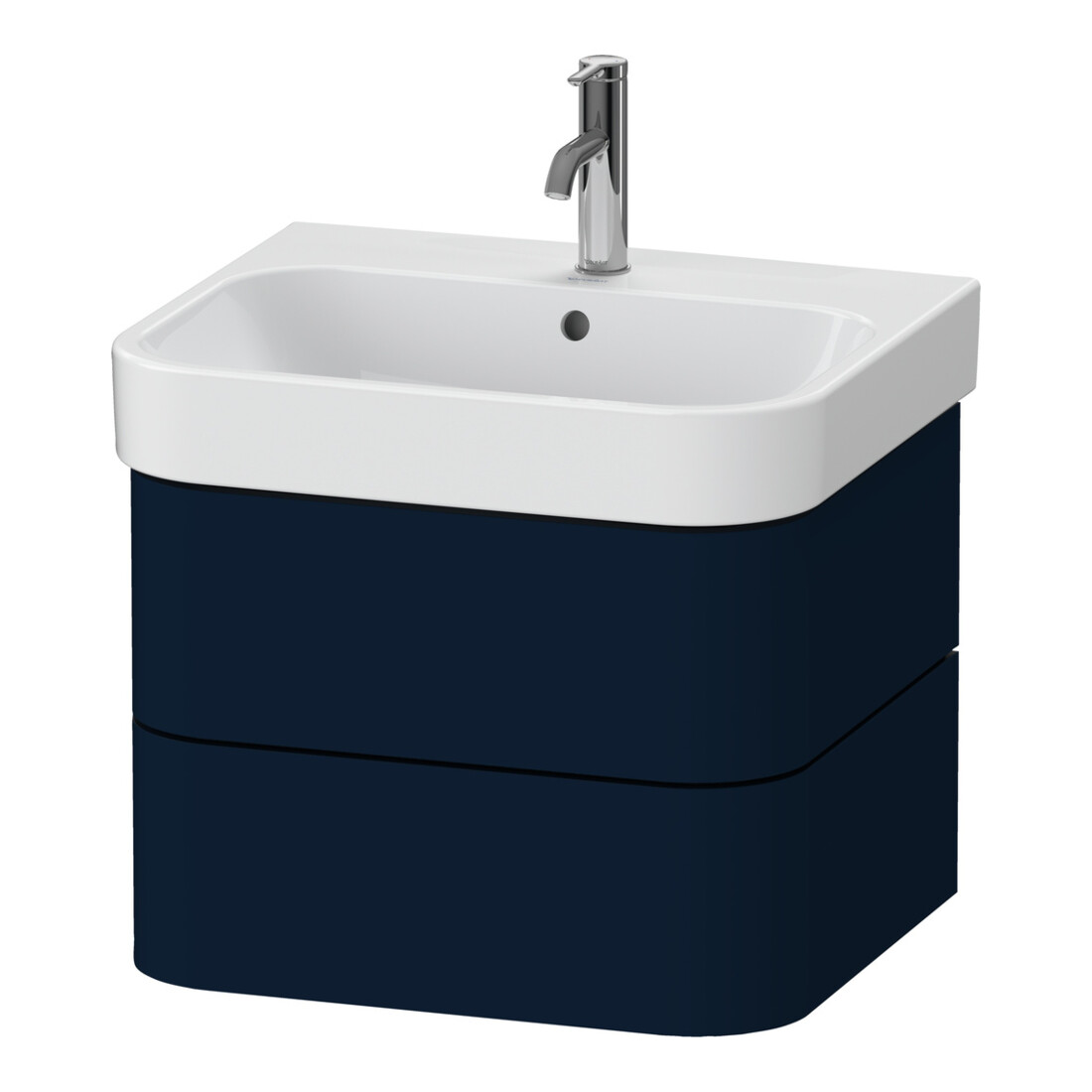 Duravit Meuble sous lavabo Happy D.2 Plus 57,5x49 cm, bleu mat, 2 tiroirs