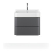 Duravit Meuble sous lavabo Happy D.2 Plus 57,5x49 cm, graphite mat, 2 tiroirs