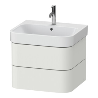 Duravit Meuble sous-lavabo Happy D.2 Plus 57,5x49 cm, Nord blanc mat, 2 tiroirs