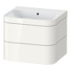 Duravit Meuble sous-lavabo Happy D.2 Plus 57,5x49 cm, sans trou, blanc brillant, 2 tiroirs-1