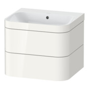 Duravit Meuble sous-lavabo Happy D.2 Plus 57,5x49 cm, sans trou, blanc brillant, 2 tiroirs