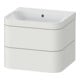 Duravit Meuble sous-lavabo Happy D.2 Plus 57,5x49 cm, sans trou, blanc mat, 2 tiroirs-1