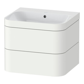 Duravit Meuble sous lavabo Happy D.2 Plus 57,5x49 cm, sans trou, blanc mat, 2 tiroirs