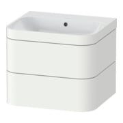 Duravit Meuble sous lavabo Happy D.2 Plus 57,5x49 cm, sans trou, blanc mat, 2 tiroirs