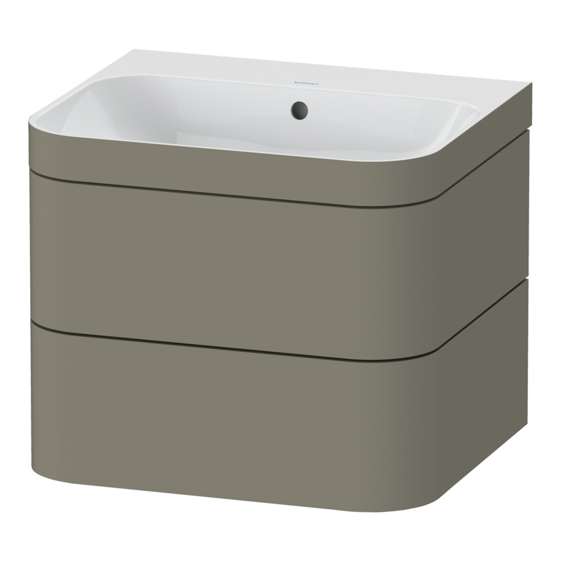 Duravit Meuble sous-lavabo Happy D.2 Plus 57,5x49 cm, sans trou, gris satin, 2 tiroirs