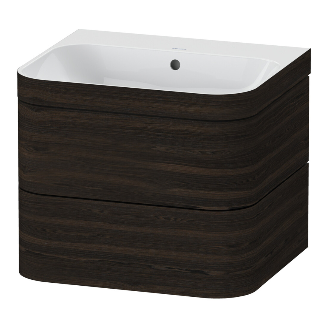Duravit Meuble sous-lavabo Happy D.2 Plus 57,5x49 cm, sans trou, noyer, 2 tiroirs
