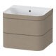 Duravit Meuble sous-lavabo Happy D.2 Plus 57,5x49 cm, sans trou robinet, lin, 2 tiroirs