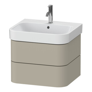 Duravit Meuble sous-lavabo Happy D.2 Plus 57,5x49 cm, Tau mat soyeux, 2 tiroirs