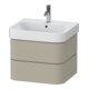 Duravit Meuble sous-lavabo Happy D.2 Plus 57,5x49 cm, Tau mat soyeux, 2 tiroirs-1