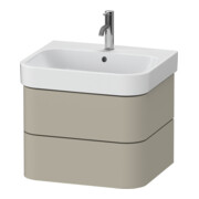 Duravit Meuble sous-lavabo Happy D.2 Plus 57,5x49 cm, Tau mat soyeux, 2 tiroirs