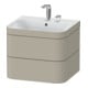 Duravit Meuble sous-lavabo Happy D.2 Plus 57,5x49cm, 2 HL, Tau satiné, 2 tiroirs