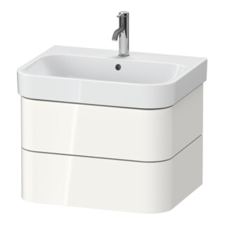 Duravit Meuble sous lavabo Happy D.2 Plus 62,5x49 cm, blanc brillant, 2 tiroirs