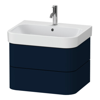 Duravit Meuble sous-lavabo Happy D.2 Plus 62,5x49 cm, bleu mat, 2 tiroirs