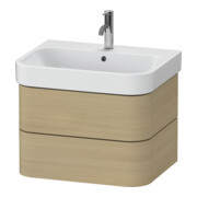 Duravit Meuble sous-lavabo Happy D.2 Plus 62,5x49 cm, chêne méditerranéen, 2 tiroirs