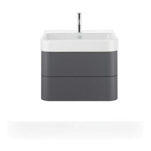 Duravit Meuble sous-lavabo Happy D.2 Plus 62,5x49 cm, graphite mat, 2 tiroirs