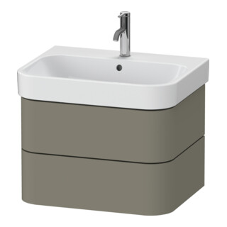 Duravit Meuble sous-lavabo Happy D.2 Plus 62,5x49 cm, gris pierre mat, 2 tiroirs