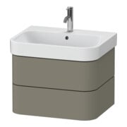Duravit Meuble sous-lavabo Happy D.2 Plus 62,5x49 cm, gris pierre mat, 2 tiroirs-1