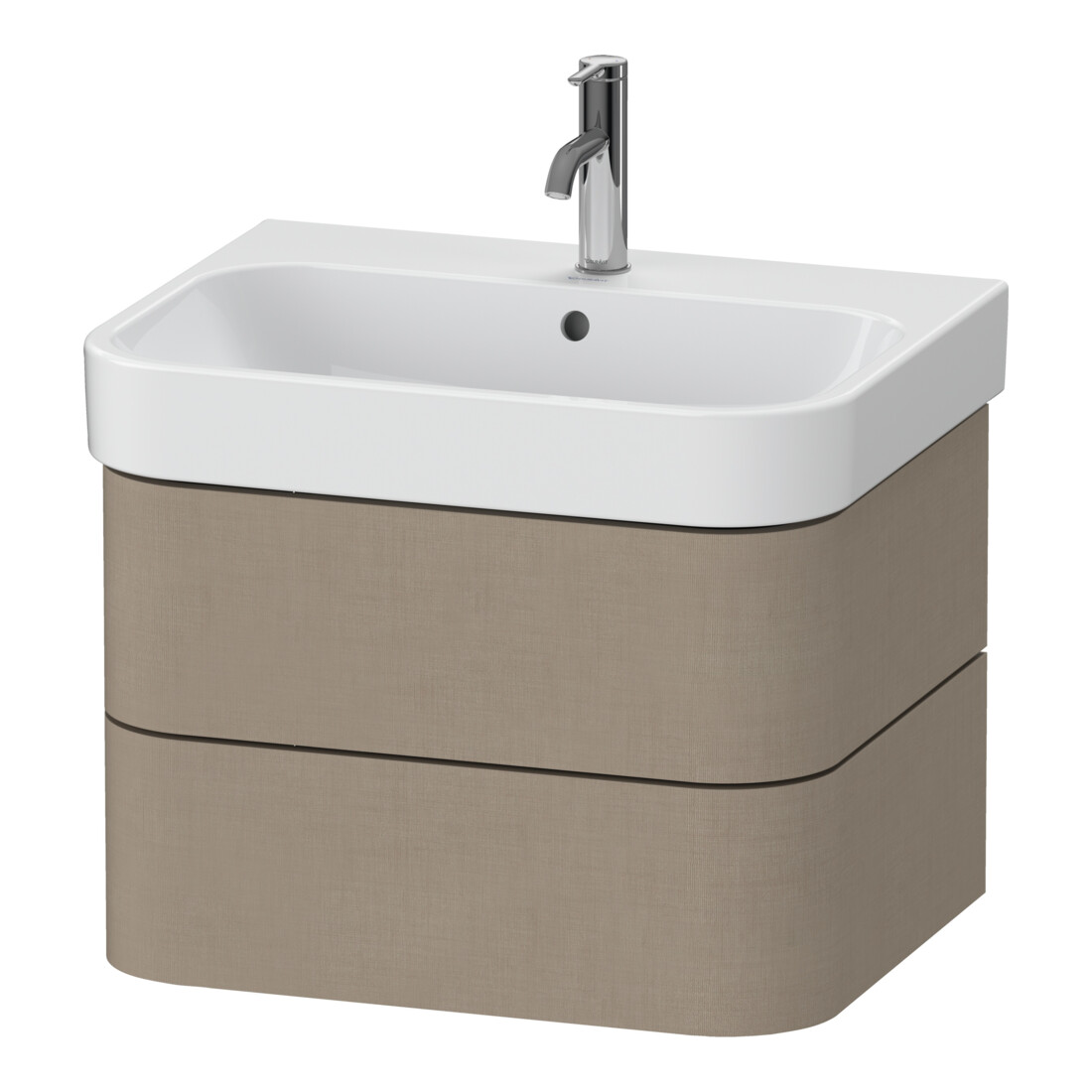 Duravit Meuble sous lavabo Happy D.2 Plus 62,5x49 cm, lin, 2 tiroirs