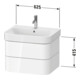 Duravit Meuble sous lavabo Happy D.2 Plus 62,5x49 cm, lin, 2 tiroirs