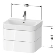 Duravit Meuble sous lavabo Happy D.2 Plus 62,5x49 cm, lin, 2 tiroirs-3
