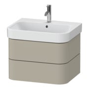 Duravit Meuble sous lavabo Happy D.2 Plus 62,5x49 cm, Tau mat soyeux, 2 tiroirs