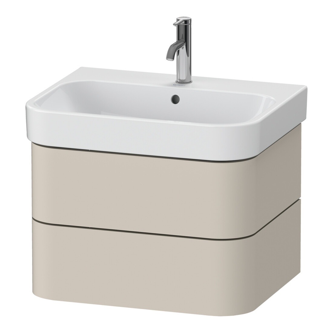 Duravit Meuble sous-lavabo Happy D.2 Plus 62,5x49 cm, Tau supermat, 2 tiroirs