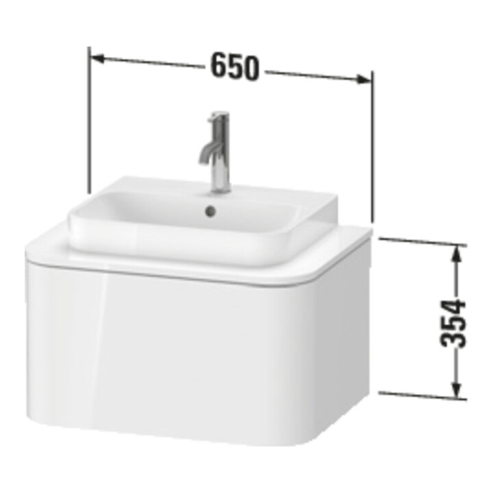 Duravit Meuble sous-lavabo Happy D.2 Plus 65x48 cm, 1 tiroir, blanc satinée