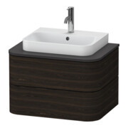 Duravit Meuble sous lavabo Happy D.2 Plus 65x48cm, f Kons, 2 tiroirs, noyer verni