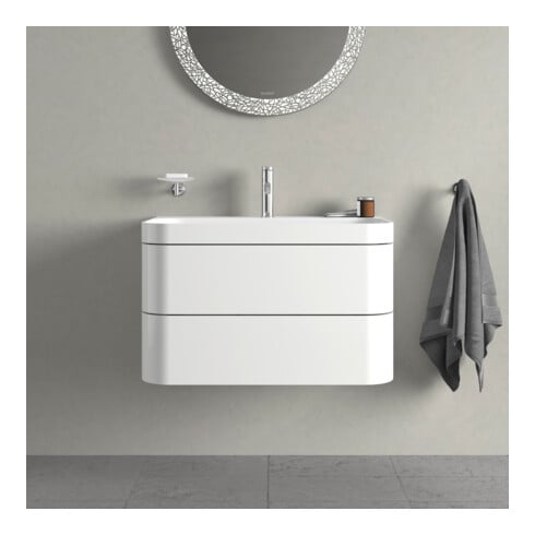 Duravit Meuble sous-lavabo Happy D.2 Plus 77,5x49 cm, 1 HL, blanc brillant, 2 tiroirs
