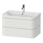 Duravit Meuble sous-lavabo Happy D.2 Plus 77,5x49 cm, 1 porte, Noir mat, 2 tiroirs