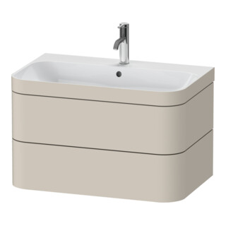Duravit Meuble sous-lavabo Happy D.2 Plus 77,5x49 cm, 1 porte, taupe mat, 2 tiroirs