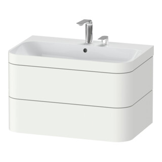 Duravit Meuble sous-lavabo Happy D.2 Plus 77,5x49 cm, 2 portes, blanc mat, 2 tiroirs