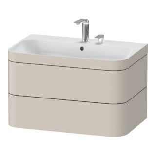 Duravit Meuble sous-lavabo Happy D.2 Plus 77,5x49 cm, 2 portes, taupe mat, 2 tiroirs