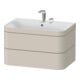 Duravit Meuble sous-lavabo Happy D.2 Plus 77,5x49 cm, 2 portes, taupe mat, 2 tiroirs-1